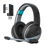 西伯利亚 K02BS 2.4G真无线蓝牙游戏耳机头戴式手机低延迟电竞专...