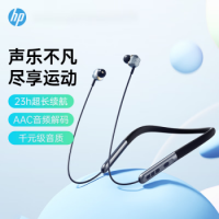 HP惠普蓝牙耳机运动颈挂脖式真无线入耳式新款 黑色 官方标配